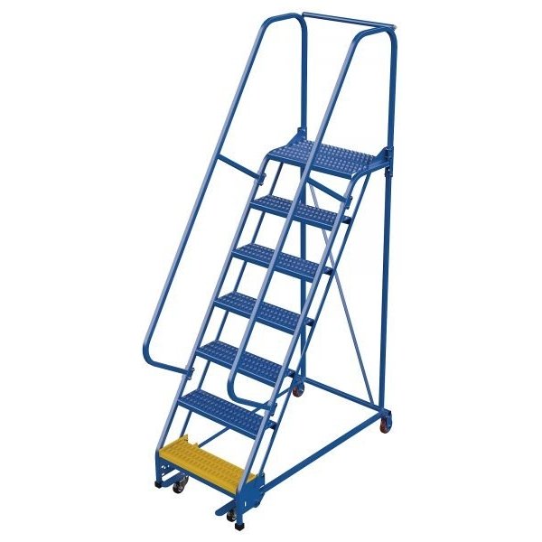 Vestil LAD-PW-26-7-G 7-Step Grip Strut Steel Warehouse Ladder (100" H)