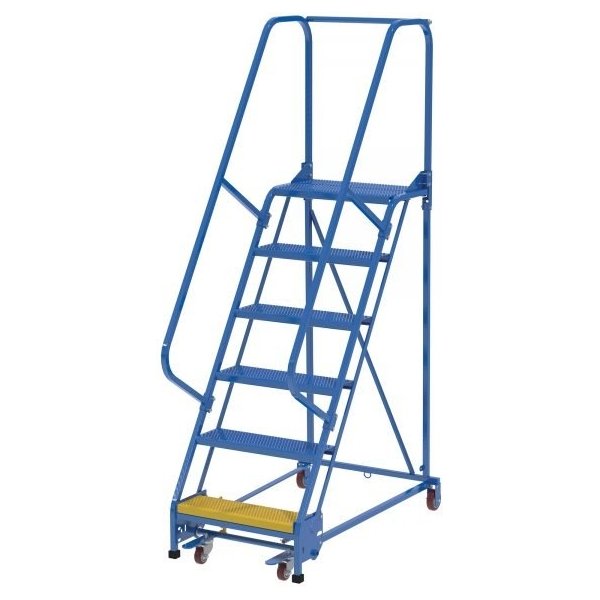 Vestil LAD-PW-26-6-P 6-Step Perforated Steel Warehouse Ladder (90" H)