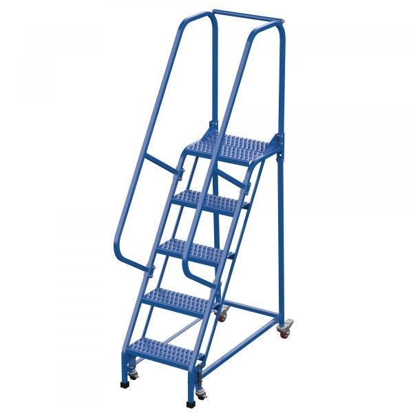 Vestil LAD-PW-18-5-G 5-Step Grip Strut Warehouse Ladder (80" H, 18" Wide)