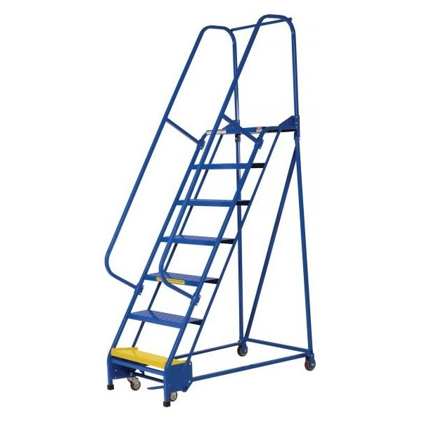 Vestil LAD-PW-26-7-P 7-Step Perforated Steel Warehouse Ladder (100" H)