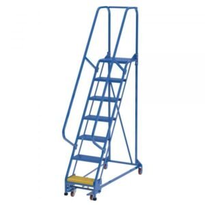 Vestil LAD-PW-18-7-P 7-Step Perforated Steel Warehouse Ladder (100" H)