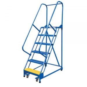 Vestil LAD-PW-18-6-G 6-Step Grip Strut Steel Warehouse Ladder (90" H)