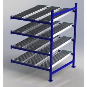 Unex CF99SR48484-A 48in x 48in Gravity Flow Roller Rack Adder Unit, 4-Tier