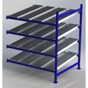 Unex CF99SR60484-A 60in W x 48in D Gravity Flow Roller Rack Adder Unit, 4-Tier