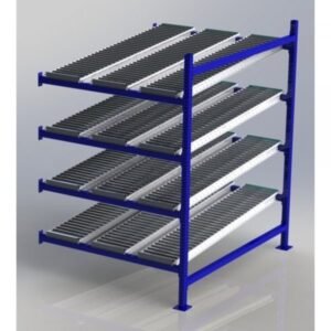 Unex CF99SR48604-A 48in W x 60in D Gravity Flow Roller Rack Adder Unit, 4-Tier