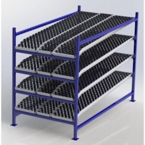 Unex CF99SKW48964-S 48in W x 96in D Gravity Flow Skatewheel Rack Starter Kit, 4-Tier