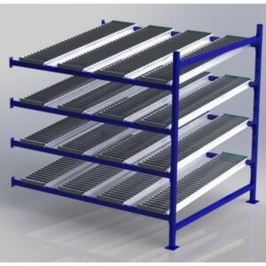 Unex CF99SR72604-A 72in W x 60in D Gravity Flow Roller Rack Adder Unit, 4-Tier