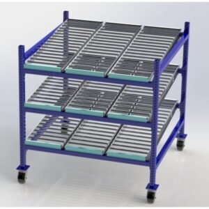 Unex MCF99SR48483 48in D Mobile Gravity Flow Roller Rack (3-Tier, 48in Wide)