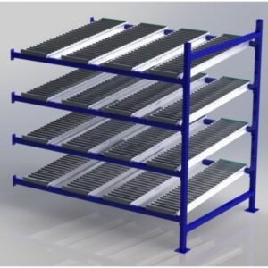 Unex CF99SR72484-A 72in W x 48in D Gravity Flow Roller Rack Adder Unit, 4-Tier