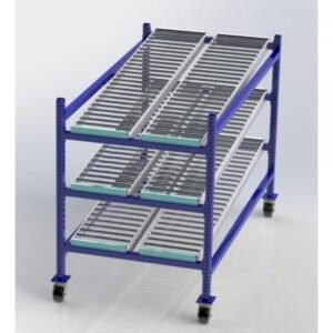 Unex MCF99SR36723 72in D Mobile Gravity Flow Roller Rack (3-Tier, 36in Wide)