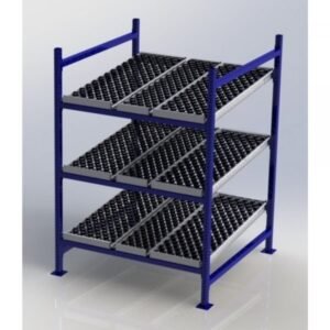 Unex CF99SW48483-S 48in x 48in Gravity Flow Skatewheel Rack Starter Kit, 3-Tier