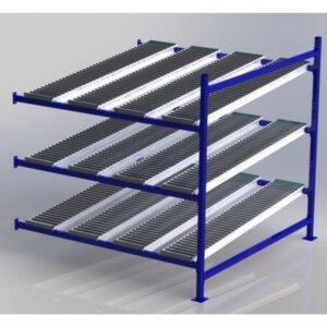 Unex CF99SR72723-A 72in x 72in Gravity Flow Roller Rack Adder Unit, 3-Tier