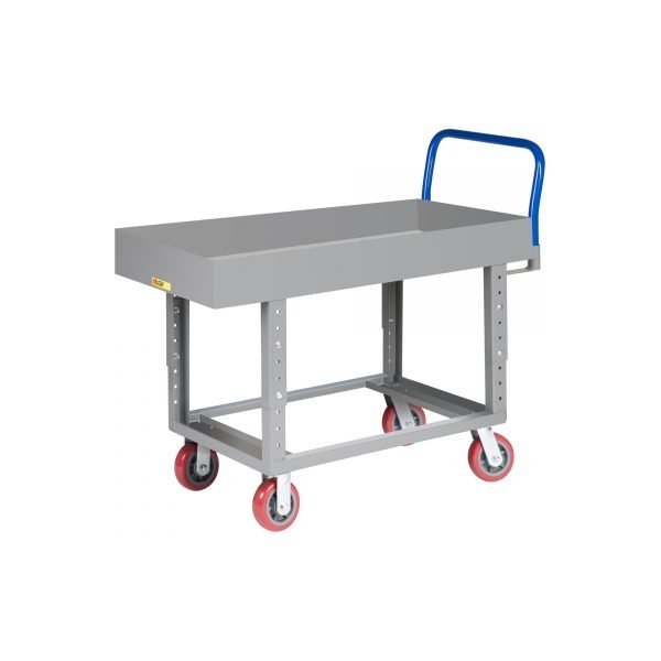 Little Giant RNLX62448-6PYAH 2,000 lbs Ergonomic Lipped Deck Platform Truck w/ Auto-Height (24" x 48")