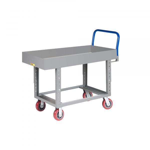 Little Giant RNLX62448-6PYAH 2,000 lbs Ergonomic Lipped Deck Platform Truck w/ Auto-Height (24" x 48")