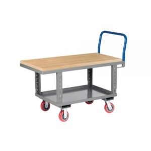 Little Giant RNJ2-3048-6PY-AH 2,000 lbs Ergonomic Work Height Platform Truck w/ Auto-Height (30" x 48")