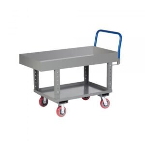 Little Giant RNL2X630486PYAH 2,000 lbs Ergonomic Lipped Deck Platform Truck w/ Auto-Height (30" x 48")