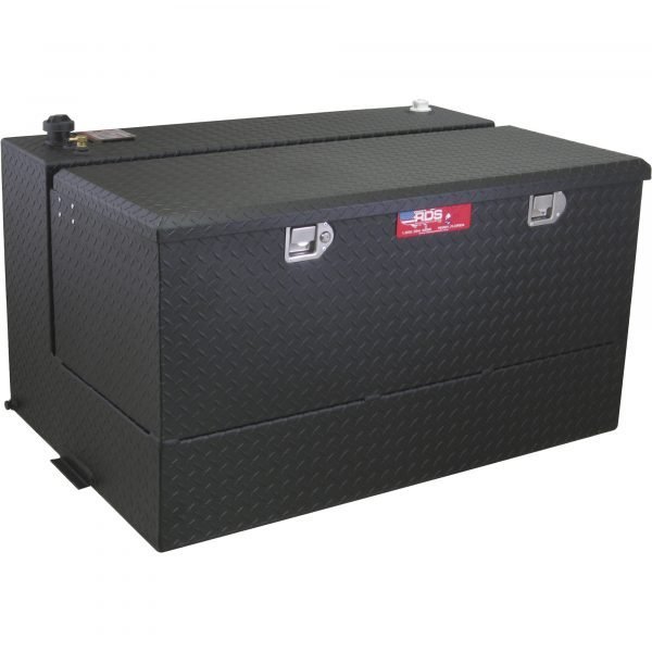 RDS 72367PC Aluminum Transfer Fuel Tank/Toolbox Combo 95 Gal L-Shaped Black Diamond Plate