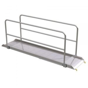 Vestil AWR-28-10B-HR 120in Aluminum Walk Ramp w/ Handrails 2200 Lb Cap.