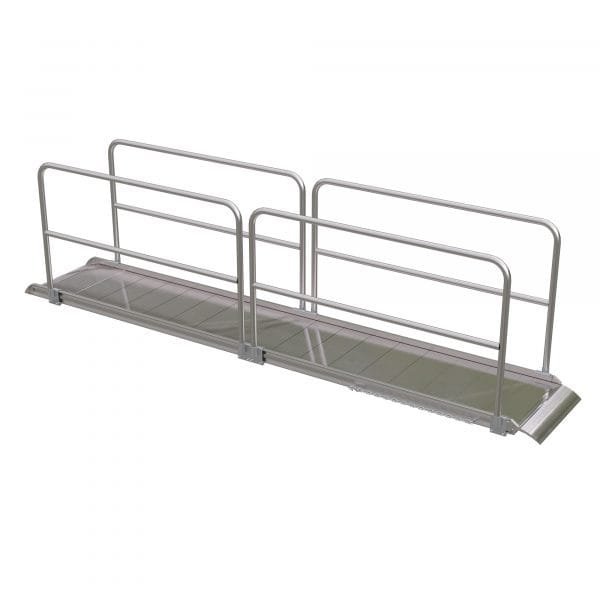 Vestil AWR-28-14A-HR 168in Aluminum Walk Ramp w/ Handrails 1600 Lb Cap.