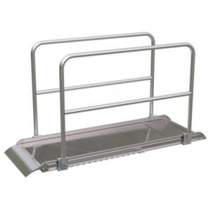 Vestil AWR-28-8A-HR 96in Aluminum Walk Ramp w/ Handrails, 2500 Lb Capacity