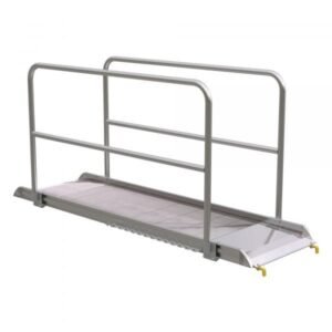 Vestil AWR-28-8B-HR 96in Aluminum Walk Ramp w/ Handrails, 2500 Lb Capacity