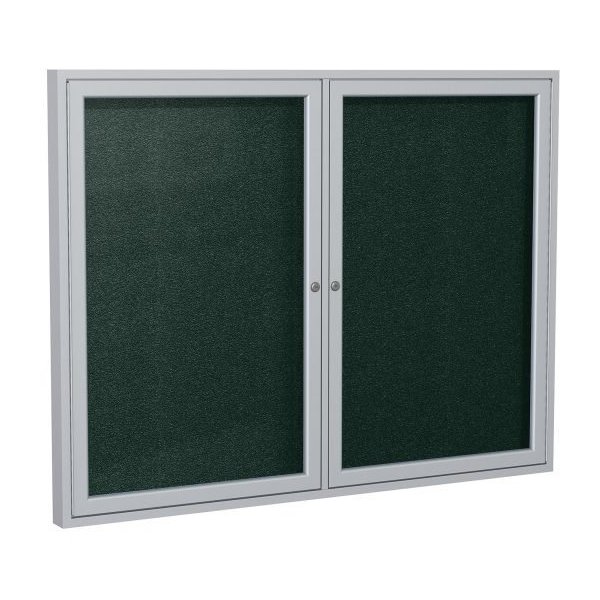 Ghent PA24860VX 48in x 60in 2-Door Enclosed Bulletin Board Vinyl Ebony