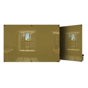 Ghent HMYSM46BG 4ft x 6ft Magnetic Glass Whiteboard Beige Square Corners