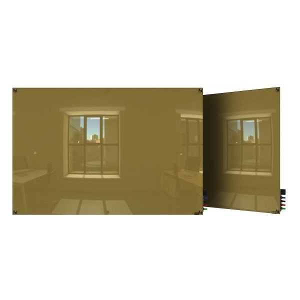 Ghent HMYSM34BG 3ft x 4ft Magnetic Glass Whiteboard Beige Square Corners