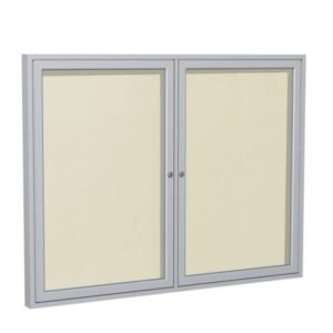 Ghent PA24860VX 48in x 60in 2-Door Enclosed Bulletin Board Vinyl Ivory