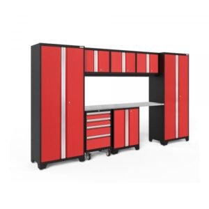 NewAge 50604 Bold Series Red 8-Pc. Steel Garage Cabinet Set