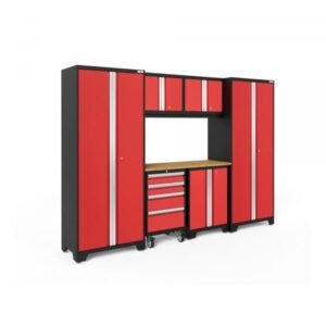 NewAge 50621 Bold Series Red 7-Pc. Steel Garage Cabinet Set