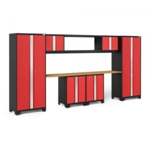 NewAge 50682 Bold Series Red 9-Pc. Steel Garage Cabinet Set