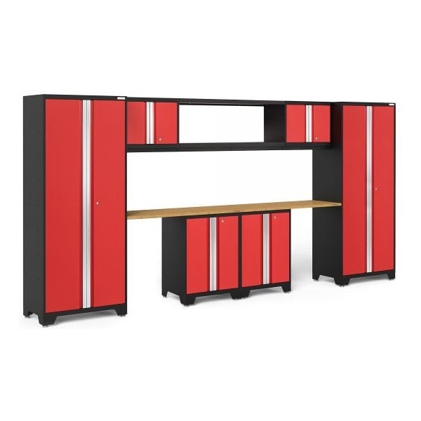 NewAge 50682 Bold Series Red 9-Pc. Steel Garage Cabinet Set