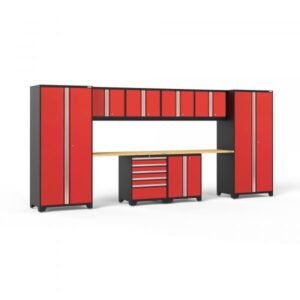 NewAge 52250 Pro Series Red 10-Pc. Steel Garage Cabinet Set