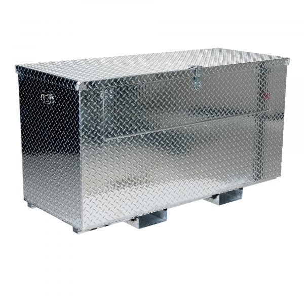 Vestil APTS-2460-F-FD 24x60 Aluminum Tool Box w/ Fork Pockets & Front Door (Silver)