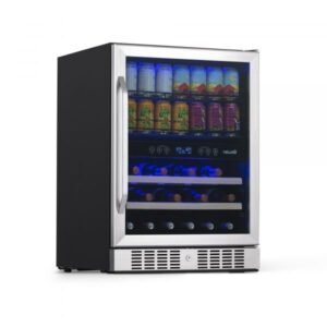 Newair NOF100SS00 Outdoor Beverage Fridge Weatherproof 80 Can 34in H