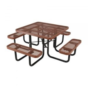 Vestil PT-MX-ST-46-BN Square Picnic Table 46in. Brown 29in. H