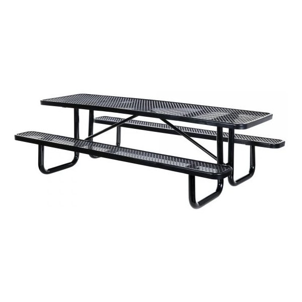 Vestil PT-MX-3072-BK Rectangular Picnic Table 6ft. Black 30.375in. H
