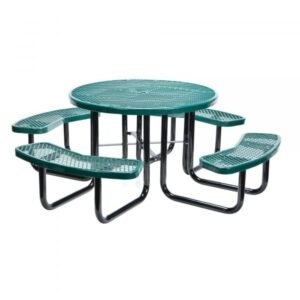 Vestil PT-MX-RT-46-GN Round Picnic Table 46in. Green 29in. H