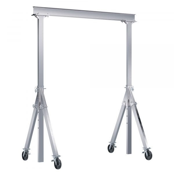 Vestil AHA-4-8-8-TLC Adjustable Aluminum Gantry Crane (4000lb, 8ft Beam, Total Lock Casters)