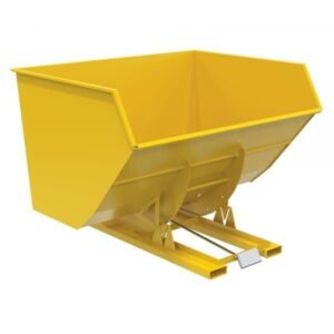Vestil D-500-HD-YEL Heavy Duty Self-Dumping Hopper (6000lb, 5 cu. yd., Yellow)