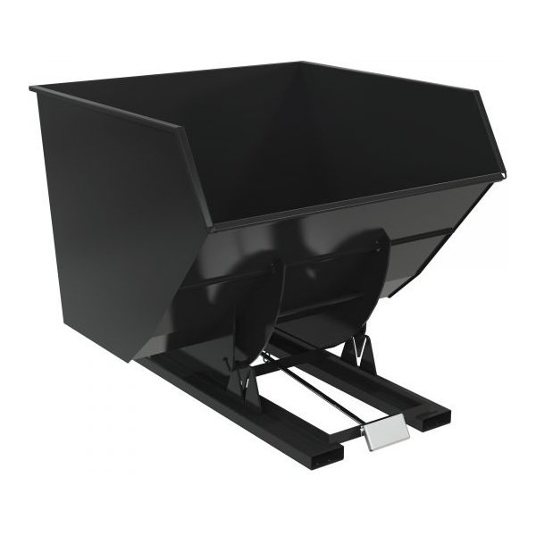 Vestil D-400-HD-BLK-SG Heavy Duty Self-Dumping Steel Hopper (6000lb, 4 Cu. Yd., Black)