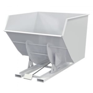 Vestil D-400-HD-WHT Heavy Duty Self-Dumping Steel Hopper (6000lb, 4 Cu. Yd., White)