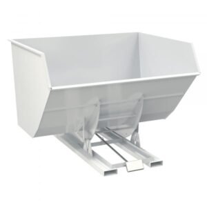 Vestil D-500-HD-WHT Heavy Duty Self-Dumping Hopper (6000lb, 5 cu. yd., White)