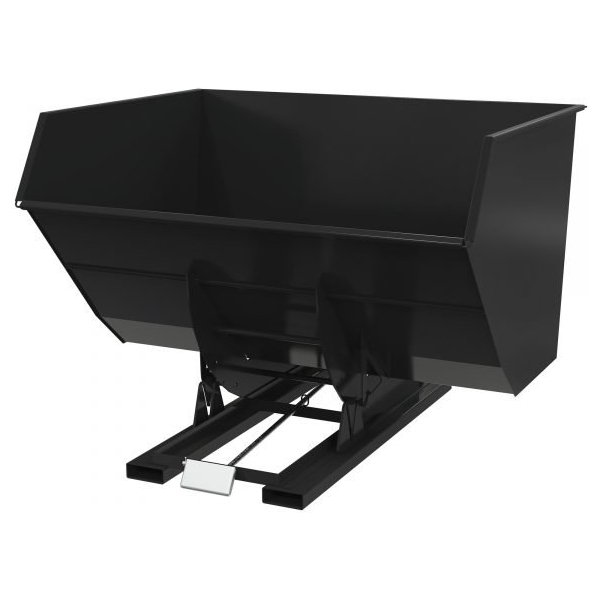 Vestil D-500-HD-BLK-SG Heavy Duty Self-Dumping Hopper (6000lb, 5 cu. yd., Black)