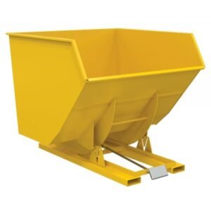 Vestil D-400-HD-YEL Heavy Duty Self-Dumping Hopper (6000lb, 4 cu. yd., Yellow)