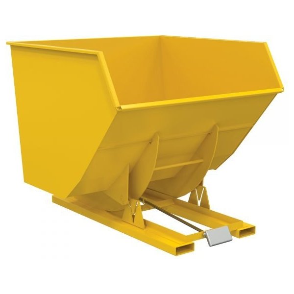 Vestil D-400-HD-YEL Heavy Duty Self-Dumping Hopper (6000lb, 4 cu. yd., Yellow)