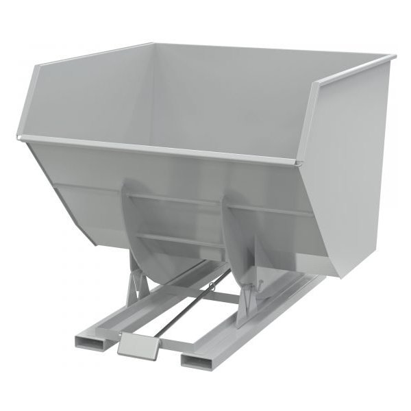 Vestil D-400-HD-GY-MG Heavy Duty Self-Dumping Steel Hopper (6000lb, 4 Cu. Yd., Gray)