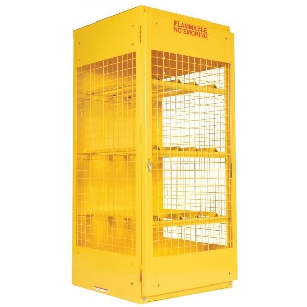 Vestil CYL-H-8 8-Cylinder Horizontal Cabinet (Yellow, 68.25in High)
