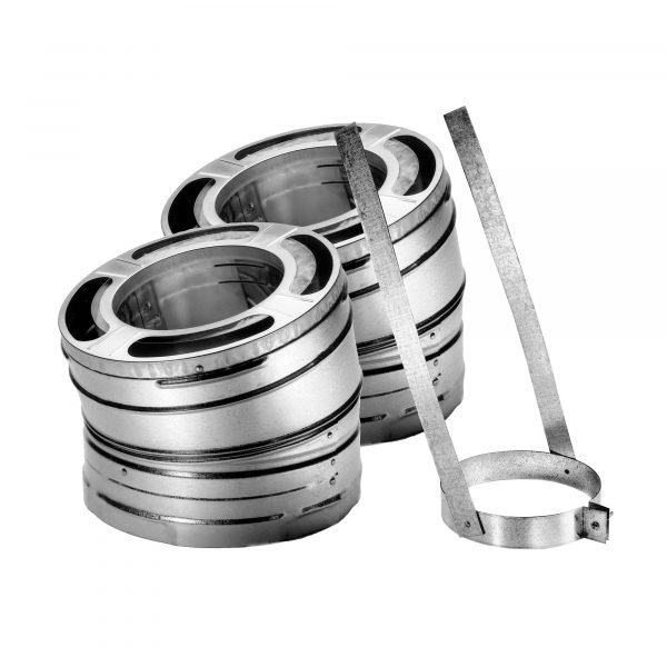 DuraVent 6DP-E30KSS 6in. Diameter 30° Stainless Steel Elbow Kit (2 Elbows & Strap)